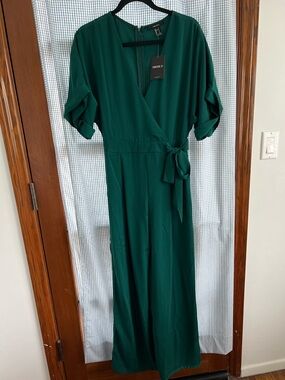 Forever 21 Deep Green Wrap-Style Maxi Dress